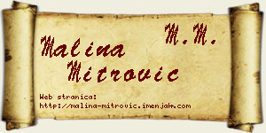 Malina Mitrović vizit kartica